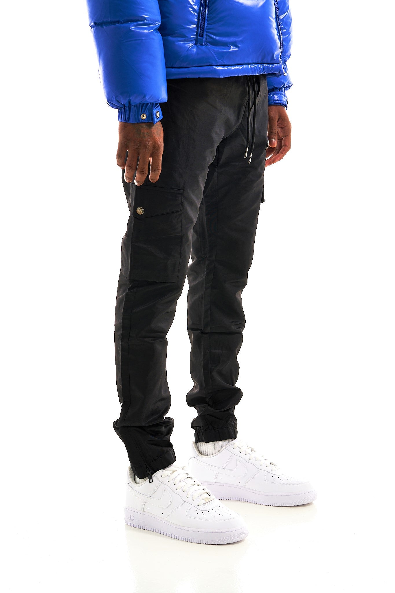 PREMIUM JET BLACK CARGO TROUSERS