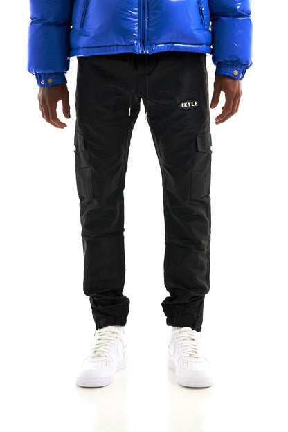 PREMIUM JET BLACK CARGO TROUSERS